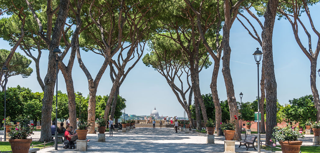 Orange Garden (Giardino Degli Aranci) in Rome during the summertime