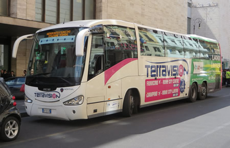 Terravision bus in Rome, Italy