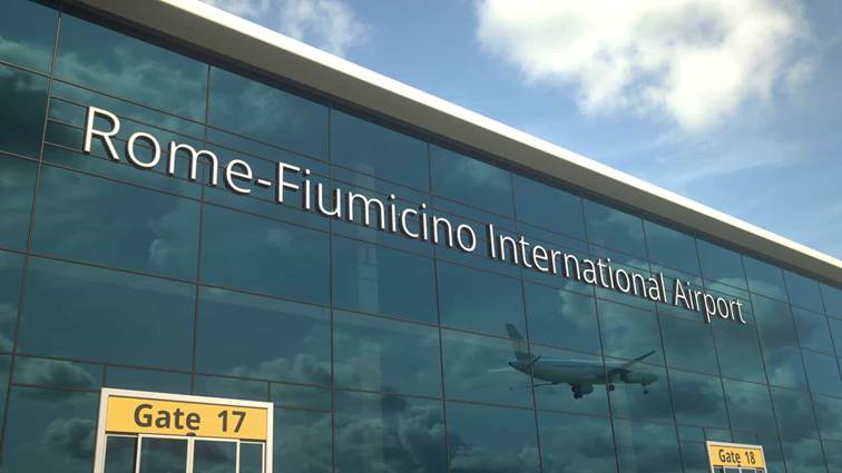 Rome Fiumicino International Airport in Rome, Italy
