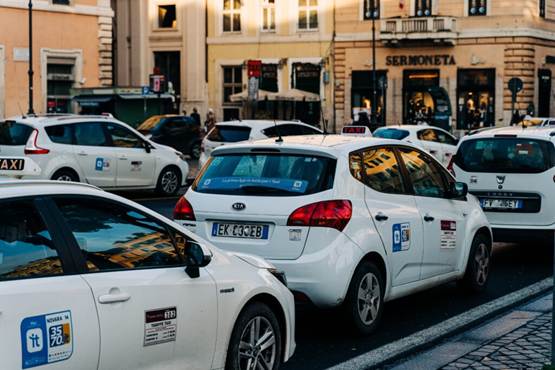 Official taxis in Rome, Italy