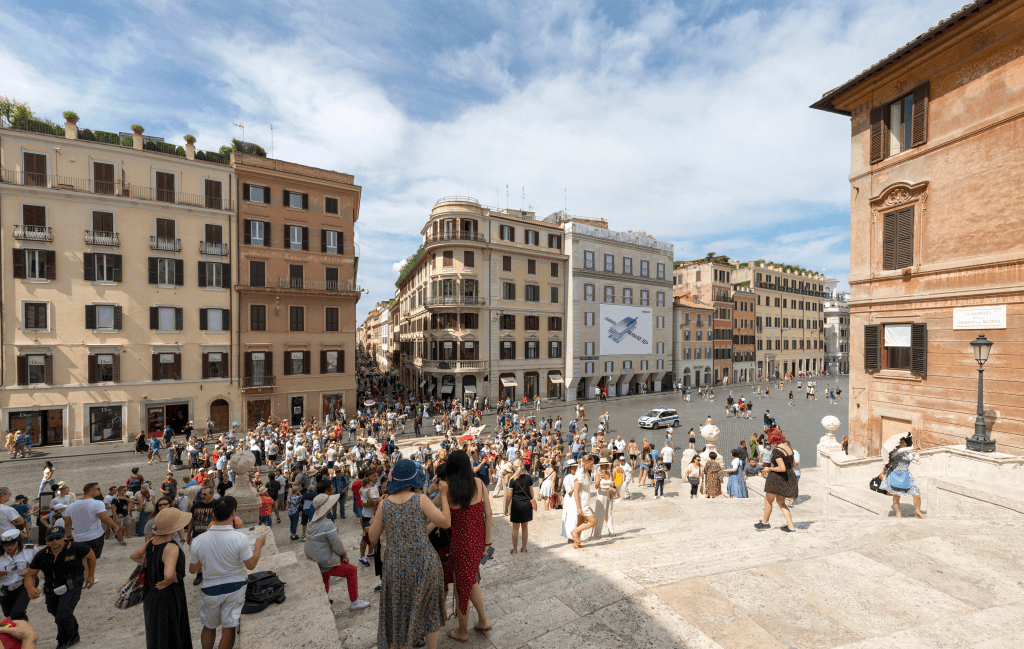 Summer in Rome, tourists and crowded.