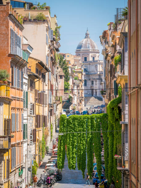 Monti area with the sun over the buildings